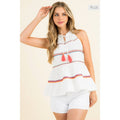 /Size Xl/ Poplin Halter Embroidered Tassel Tie Top Unisex T-shirt, Sweatshirt, Hoodie, Long Sleeve Tee