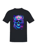 Cosmic Vision Vibrant Skull Art Men's T-Shirt