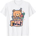 Kawaii Teddy Bear with Bubble Tea Boba Design Cute T-Shirt Unisex T-shirt, Sweatshirt, Hoodie, Long Sleeve Tee