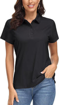 Women's Polo Shirts UPF 50+ Short Sleeve Golf Shirt Quick Dry Sun Protection 4 Buttons Casual Work Collar Top