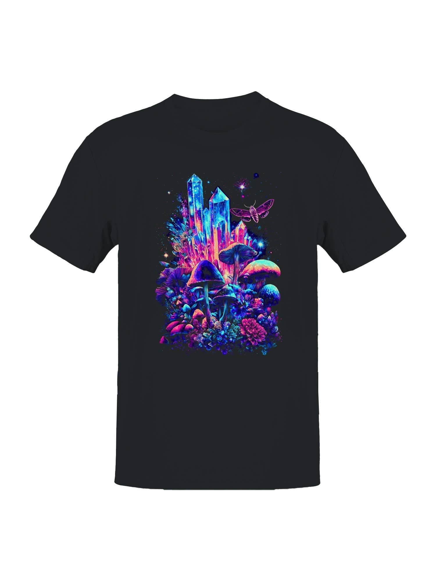 Cosmic Crystals and Psychedelic Flora Men's T-Shirt