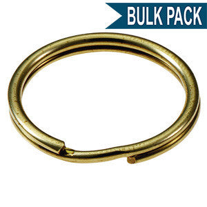 Solid Brass Split Key Ring 1 Inch Diameter (USA)-Bulk Pack of 100