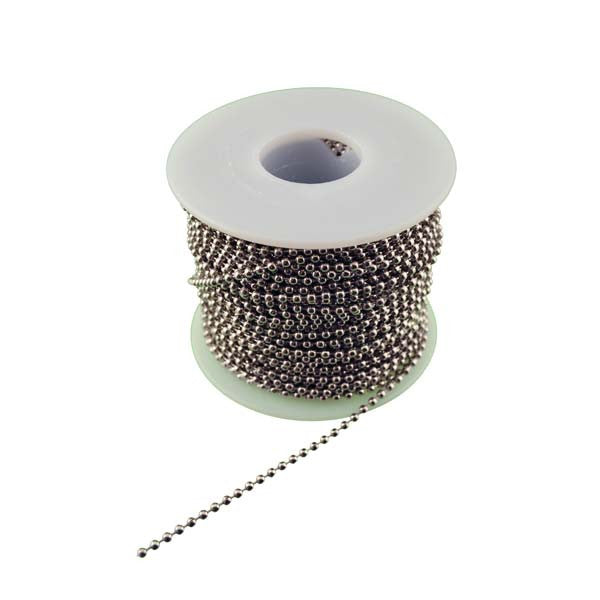 Number 3 Nickel Plated Steel Ball Chain 100 Foot Spool