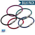 Flex-O-Loc Cable Key Ring with Ball-Knob and Socket Closure 24 Pack Assorted Colors