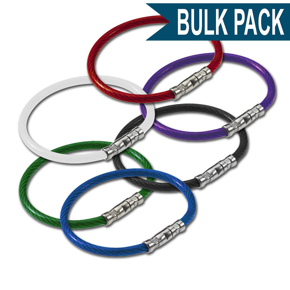Twisty - Twist Lock Flexible Coated Cable Key Ring 24 Pack Assorted