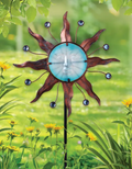 Copper and Glass Blue Sun Large Yard Garden Stake