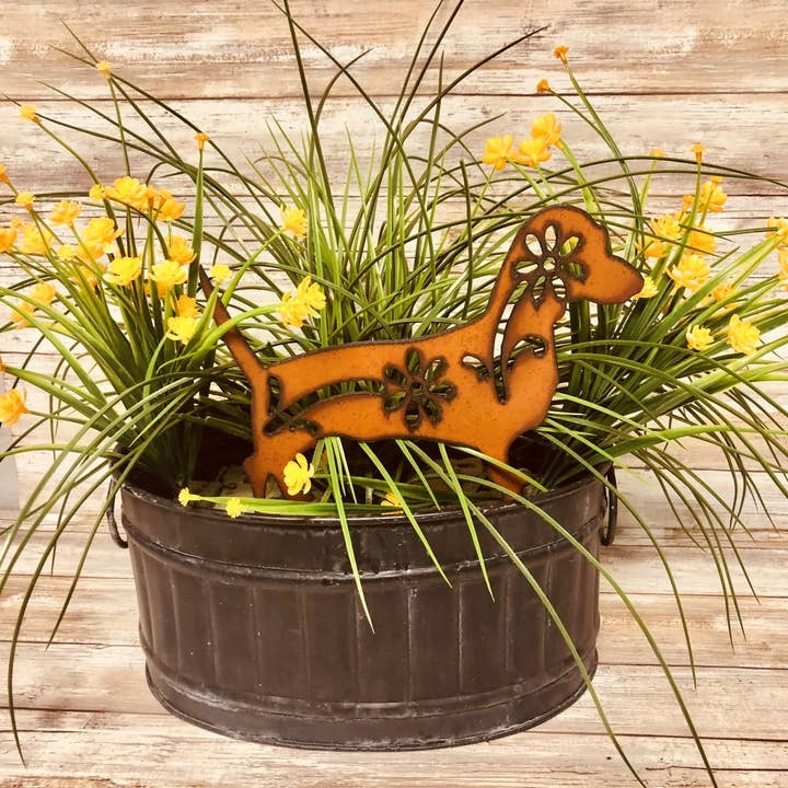 Dachshund Wiener Dog Rusty Metal Yard Stake