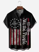 Hawaiian Shirt Men's USA 250th Anniversary 1776-2026 We American Flag 3D Print Design Casual Short Sleeve Button Up Summer Shirt