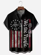 Hawaiian Shirt Men's USA 250th Anniversary 1776-2026 We American Flag 3D Print Design Casual Short Sleeve Button Up Summer Shirt