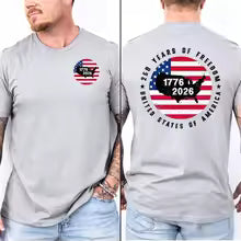 America 250th Anniversary Shirt Patriotism Independence Day TShirt 1776 2026 USA Map Flag Tee Men Women Casual Cotton Tops