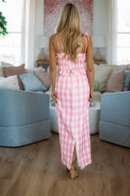 2 Cute 2 Handle Midi Skirt and Top Set - Pink and White