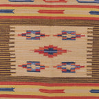Classic Handloomed 100 Cotton Fringed Dhurrie Rug 2x3 'Echoes of Tradition'