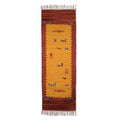 Folk Art-Inspired 2x6 100 Cotton Fringed Dhurrie Runner Rug 'Pastoral Harmony'