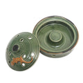 Green Handmade Lizard-Themed Porcelain Mosquito Coil Holder 'Lizard with Polka Dots'