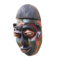 Multicolored African Wood Mask Crafted in Ghana 'Colorful Ewe'