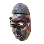 Multicolored African Wood Mask Crafted in Ghana 'Colorful Ewe'
