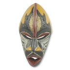 Colorful Hand Carved and Painted Ghana African Mask 'The Face of Happiness'