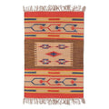 Classic Handloomed 100 Cotton Fringed Dhurrie Rug 2x3 'Echoes of Tradition'