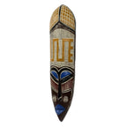 Colorful Hand Carved Adinkra Symbol African Mask 'Adaptability'