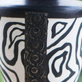 Wood Candle Holder with Embossed Aluminum Accents from Ghana 'African Wilderness'