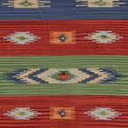 Boho Geometric Hand-Loomed Cotton Dhurrie Area Rug 2x4 'Vibrant Dreams'