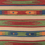 Folk Art Geometric Dhurrie Rug Hand-Woven in Cotton 2x4 'Rainbow Fantasy'