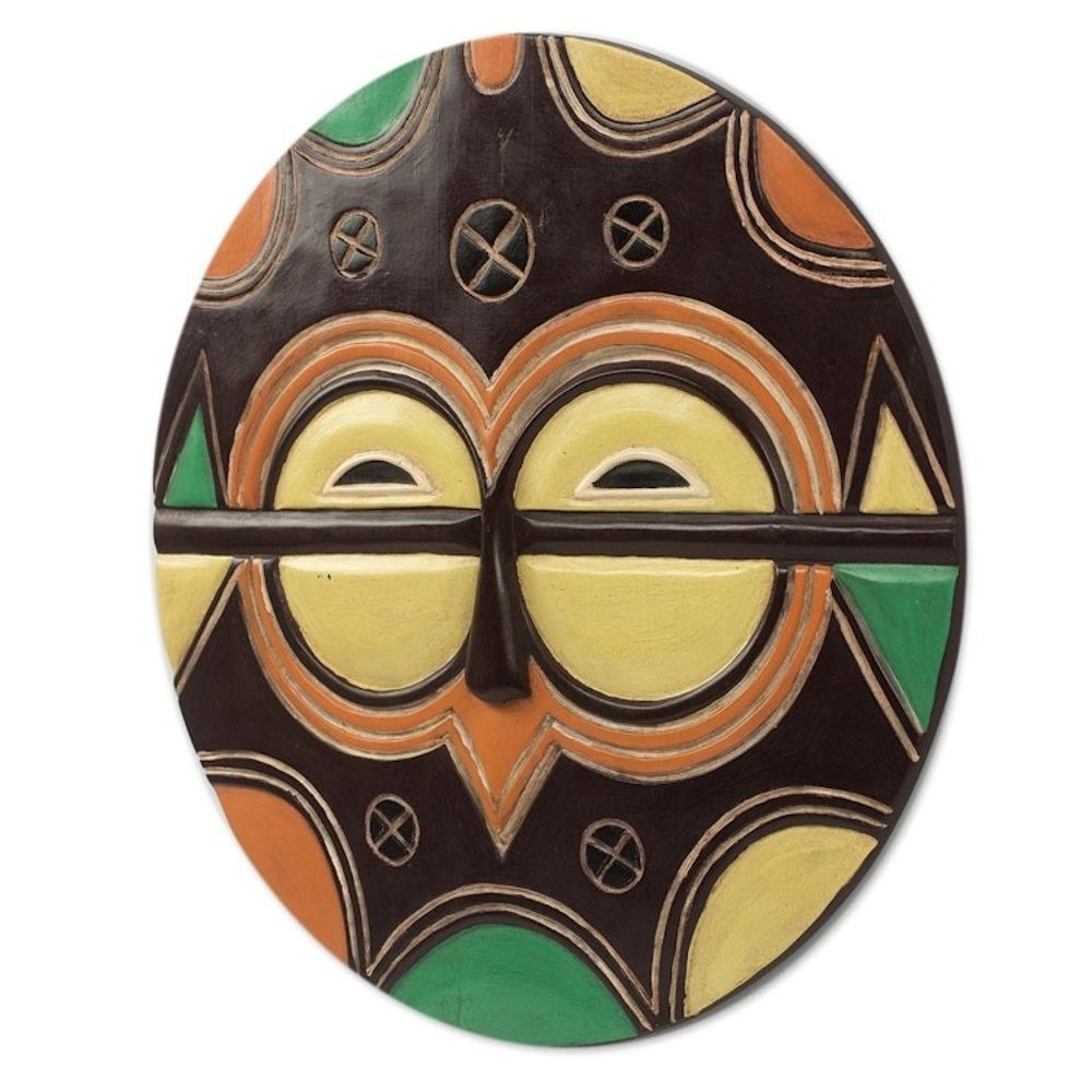 Multicolor Handcrafted Congolese African Mask 'Kidumu Rite'