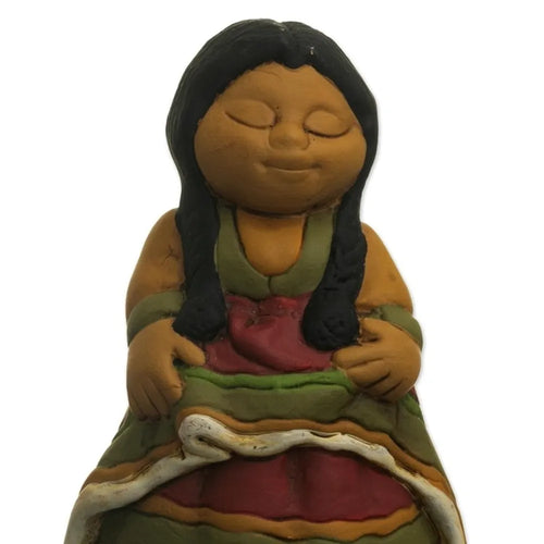 Andean Ceramic Nativity Set with Alpacas from Peru 'Suri Nativity'