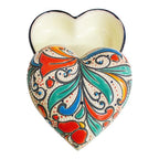 Handmade Heart Shaped Ceramic Jewelry Box 'Flourishing Heart'