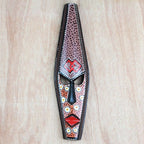Painted African Wood Mask from Ghana 'Epa Face'