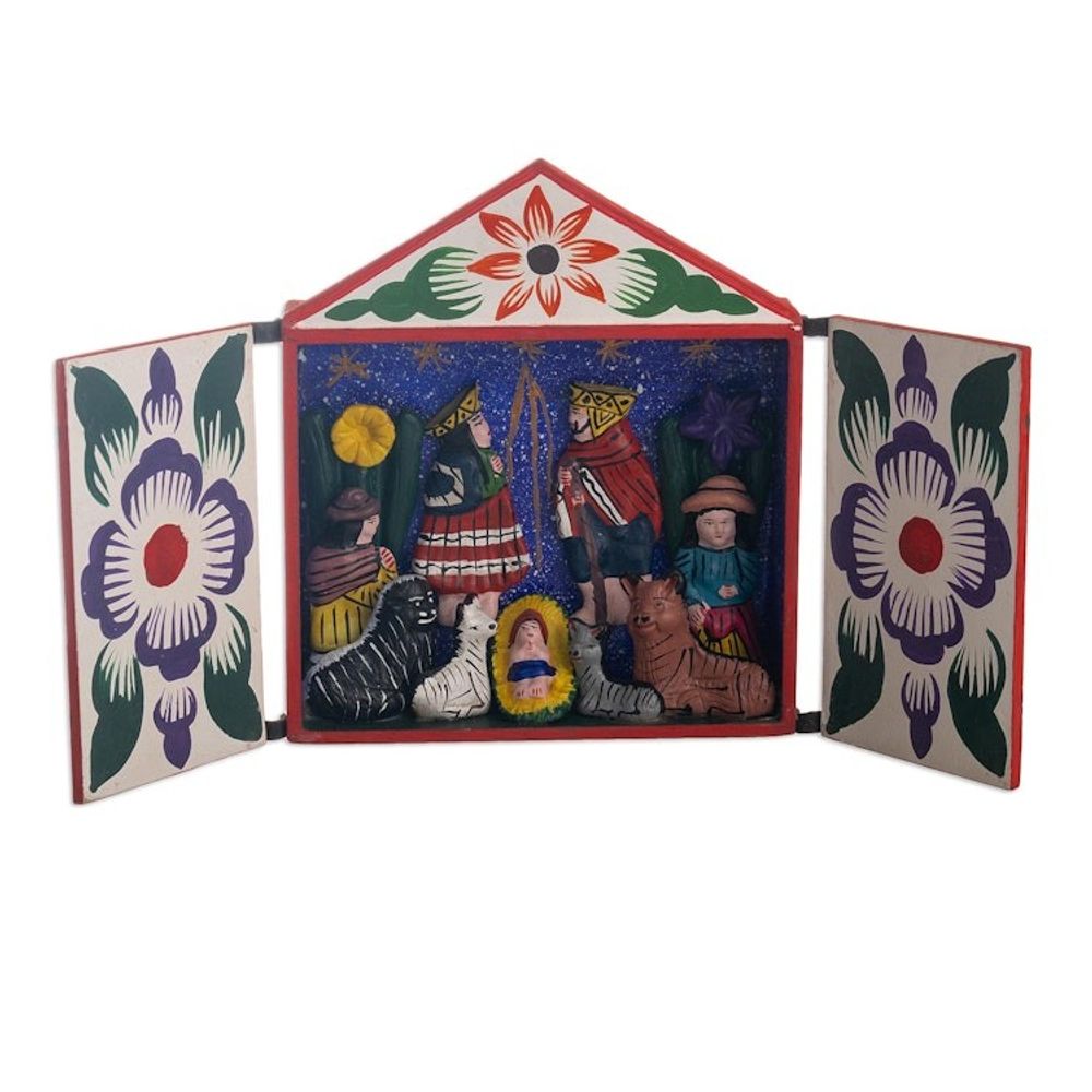 Nativity-Themed Retablo 'Night in Bethlehem'