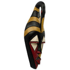 Ghana Wood Mask Hand Carved Multicolor 'Yamha Dove'