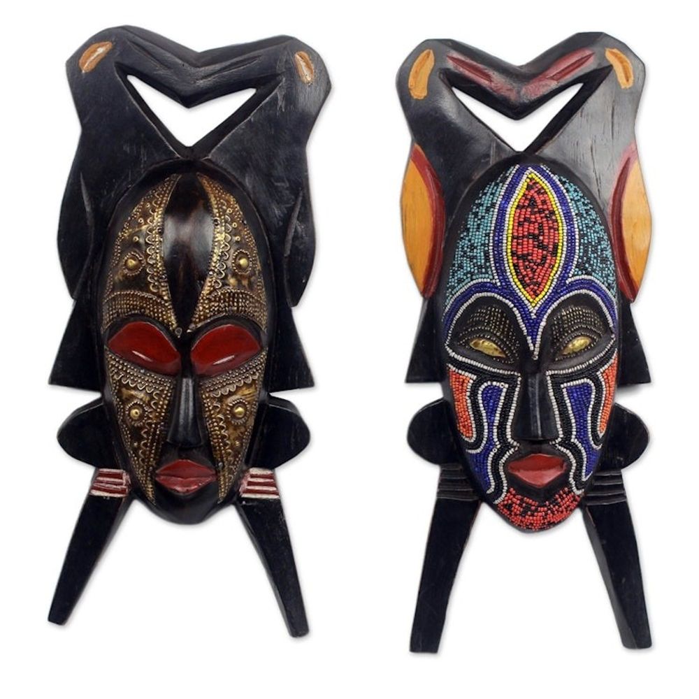Authentic African Masks Pair 'God's Gift of Twins'