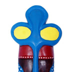 Hand-Painted African Wood Mask in Brown Blue Yellow Red 'Chief Linguist'