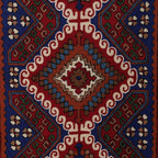 Handcrafted Classic Geometric Chain-Stitched Wool Rug 3x5 'Floral Festivity'