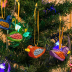 Painted Wood Alebrije Duck Ornaments Set of 5 from Mexico 'Sweet Ducks'