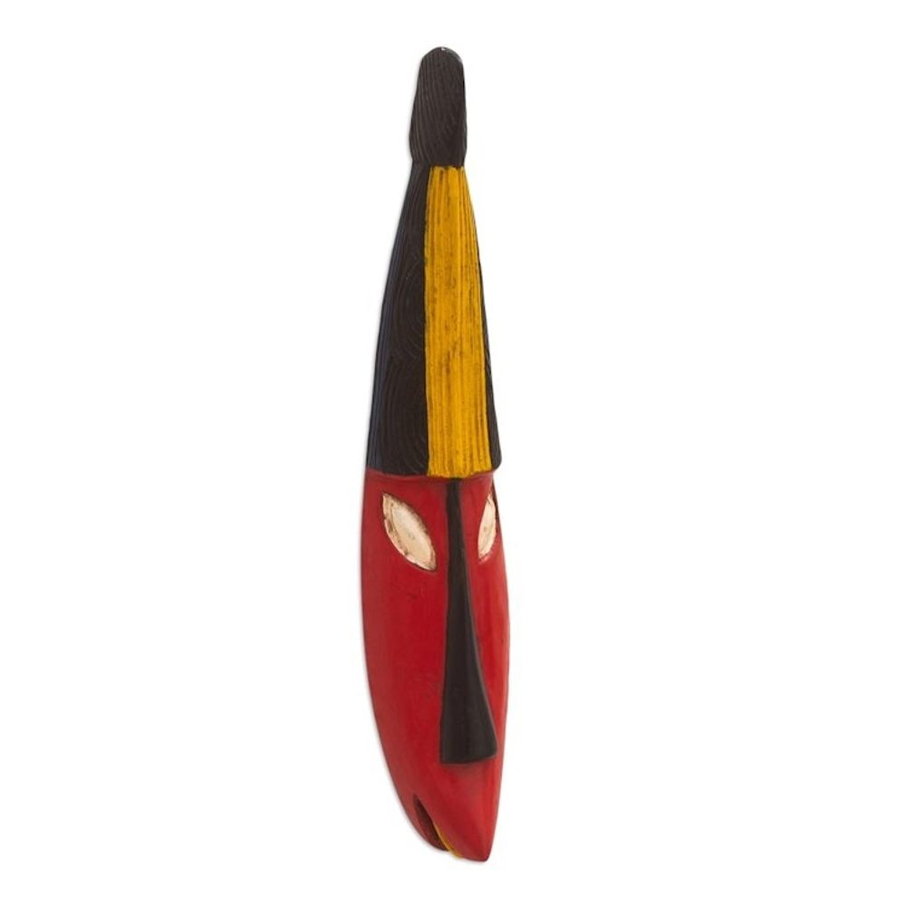 Hand Carved Sese Wood Mask from Ghana 'God Gives'