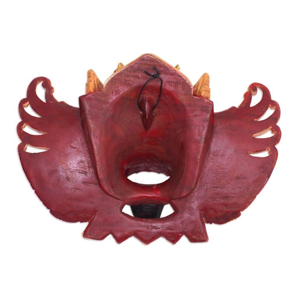 Hand-Carved Wood Sculpture with Traditional Balinese Motifs 'The Guardian Barong'