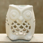 Hand-Crafted Thai Unglazed Ceramic Clay Owl Oil Warmer 'Cozy Owl'