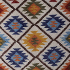 Diamond-Patterned Handloomed Wool Area Rug 3x5 'Starry Kaleidoscope'