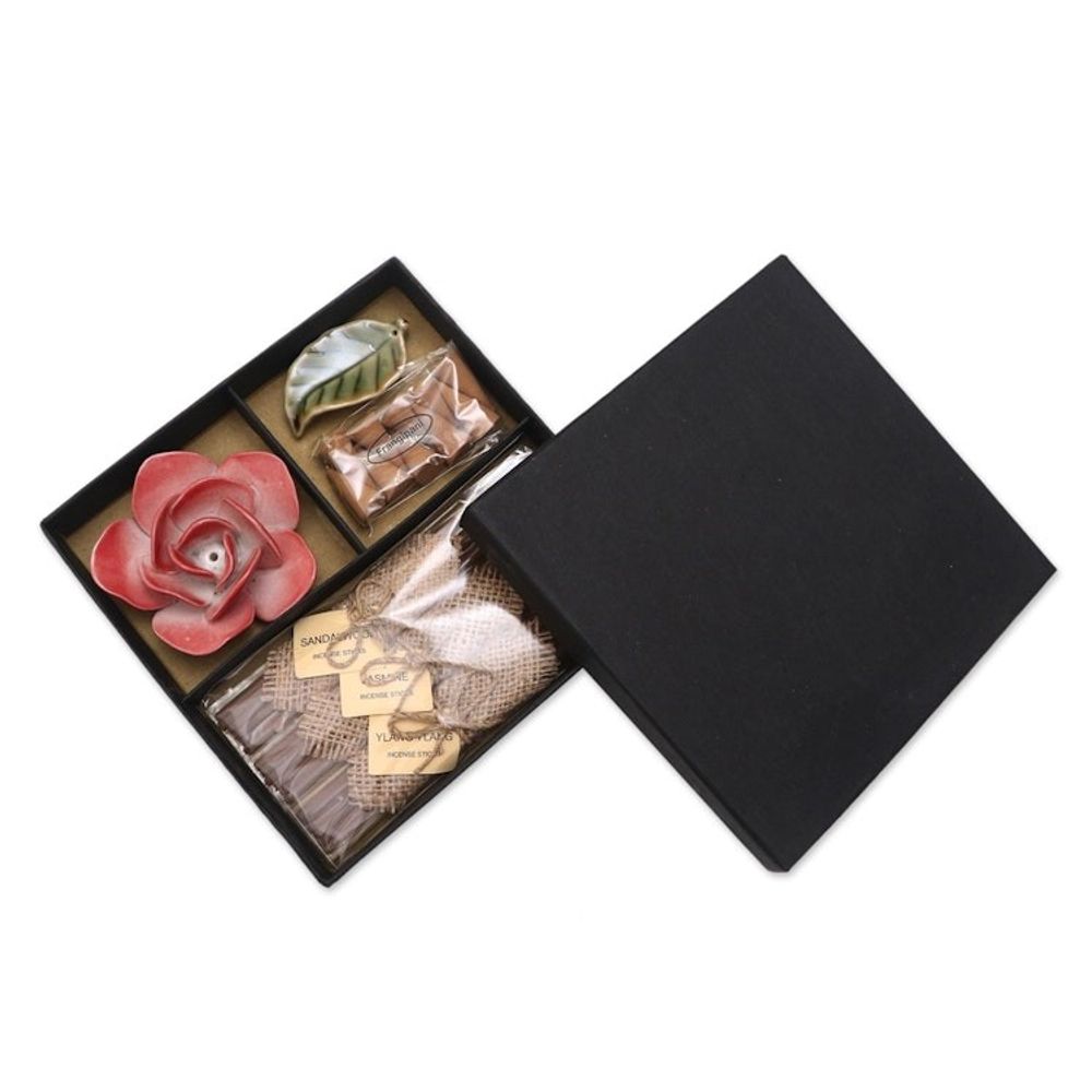 Boxed Aromatherapy Incense Gift Set 'Red Rose'