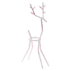 Handcrafted Iron Reindeer Tealight Holder in White and Red 'Winter Reindeer in Red'