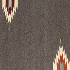Handwoven Geometric Dark Grey Zapotec Wool Runner 2x6 'Grey Gleams'