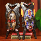 Authentic African Masks Pair 'God's Gift of Twins'