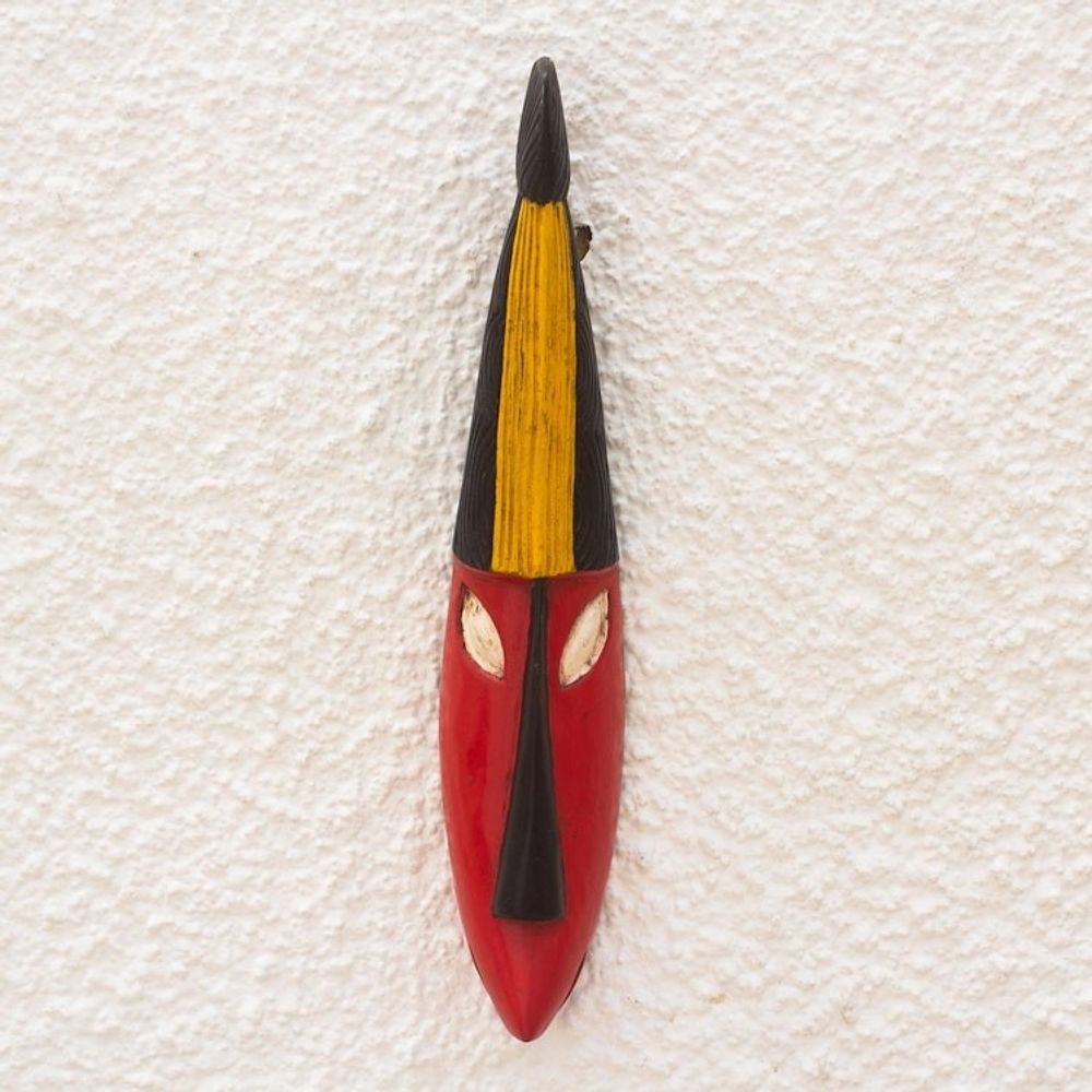 Hand Carved Sese Wood Mask from Ghana 'God Gives'