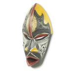 Colorful Hand Carved and Painted Ghana African Mask 'The Face of Happiness'