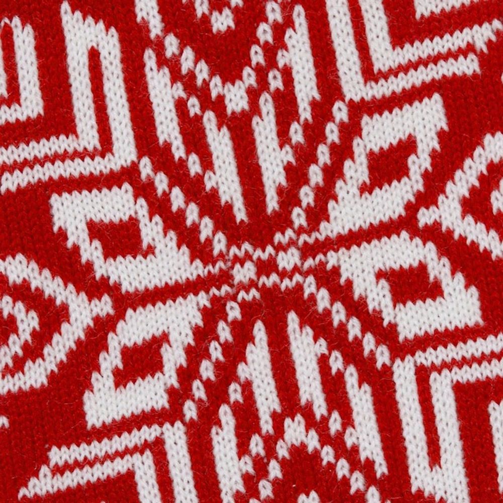 Snowflake Pattern Knit Stocking in Poppy from India 'Snowflake Charm'