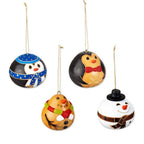 Set of 4 Dried Gourd Holiday Ornaments Handmade in Peru 'Holiday Friends'