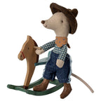Little Brother Cowboy Mouse with Rocking Horse