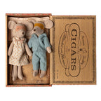 Mom and Dad Mice in a Cigar Box